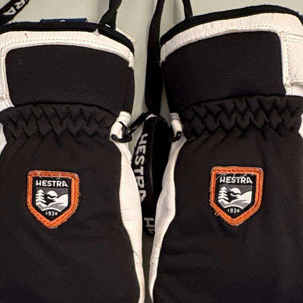 Hestra Black and White womens Ski Mittens - Picture 4 of 5